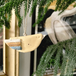 KERAMIKFUGL - LYS GUL