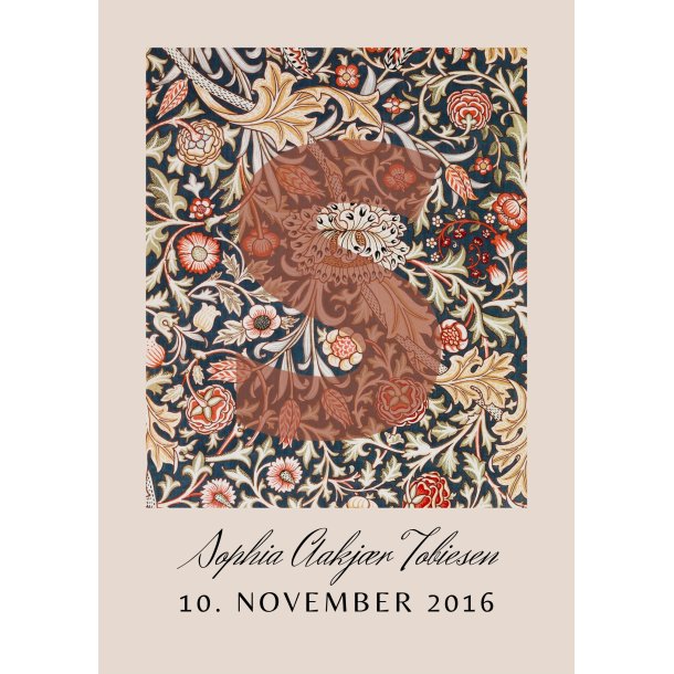 SOPHIA - WILLIAM MORRIS NAVNEPLAKAT 