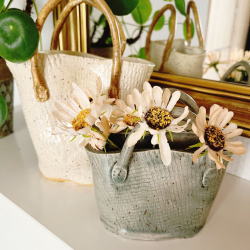 KERAMIKVASE - GRGRN STRANDTASKE