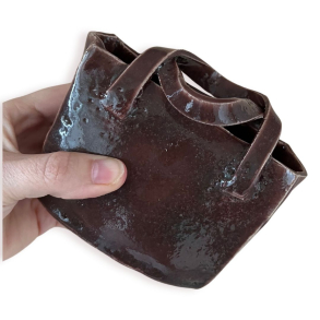 KERAMIKVASE - BRUN RETROTASKE